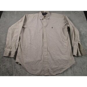 Ralph Lauren Shirt Mens Large Brown Checked Blake Fit Preppy Long Sleeve